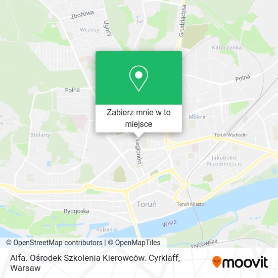 Mapa Alfa. Ośrodek Szkolenia Kierowców. Cyrklaff