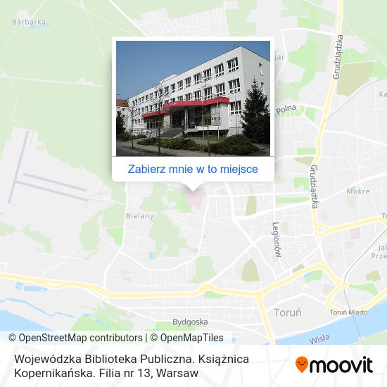 Mapa Wojewódzka Biblioteka Publiczna. Książnica Kopernikańska. Filia nr 13