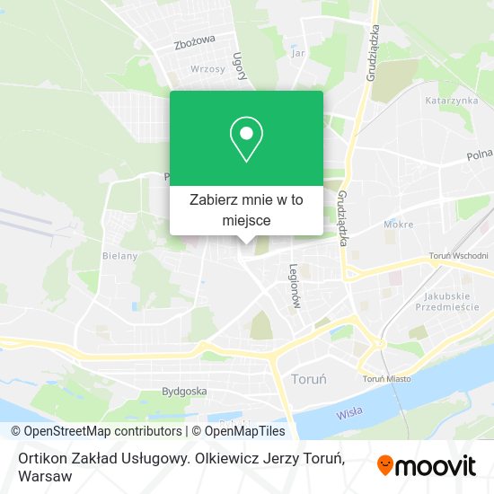 Mapa Ortikon Zakład Usługowy. Olkiewicz Jerzy Toruń