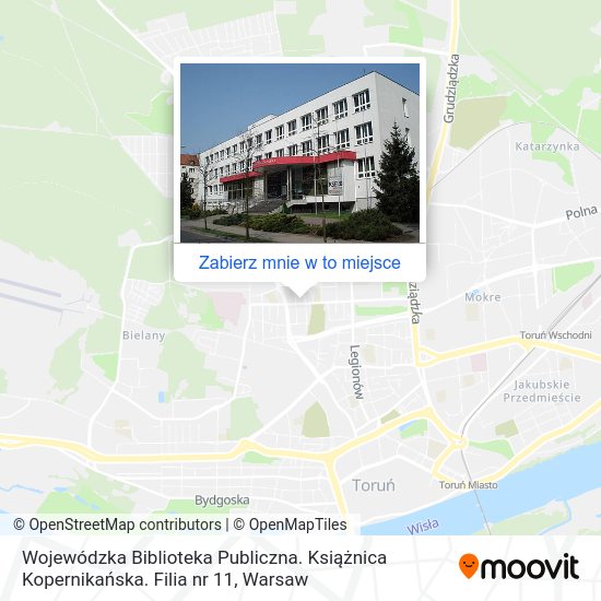 Mapa Wojewódzka Biblioteka Publiczna. Książnica Kopernikańska. Filia nr 11