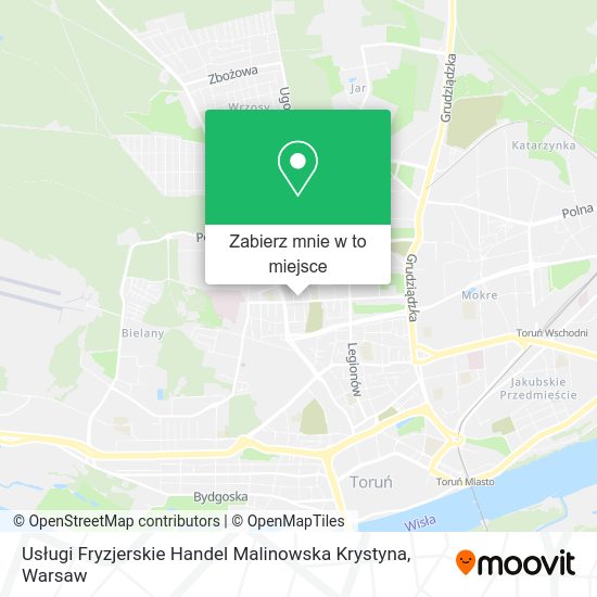 Mapa Usługi Fryzjerskie Handel Malinowska Krystyna