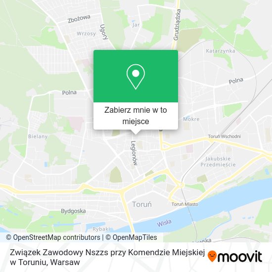 Mapa Związek Zawodowy Nszzs przy Komendzie Miejskiej w Toruniu