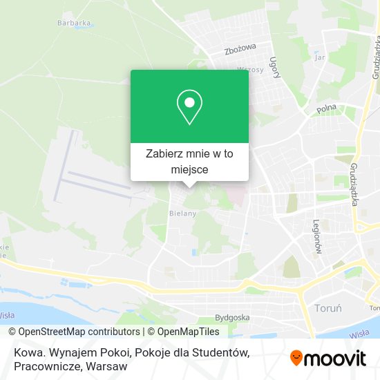 Mapa Kowa. Wynajem Pokoi, Pokoje dla Studentów, Pracownicze