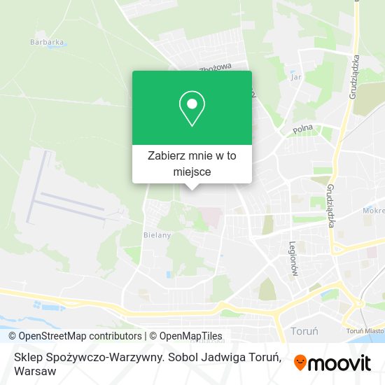 Mapa Sklep Spożywczo-Warzywny. Sobol Jadwiga Toruń