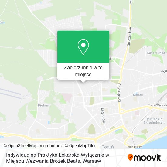 Mapa Indywidualna Praktyka Lekarska Wyłącznie w Miejscu Wezwania Brożek Beata