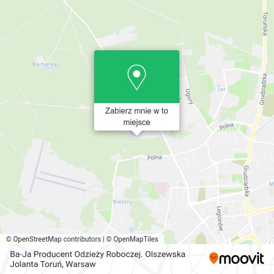 Mapa Ba-Ja Producent Odzieży Roboczej. Olszewska Jolanta Toruń