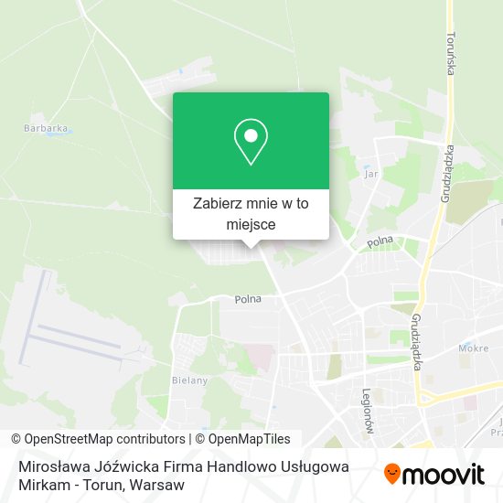 Mapa Mirosława Jóźwicka Firma Handlowo Usługowa Mirkam - Torun