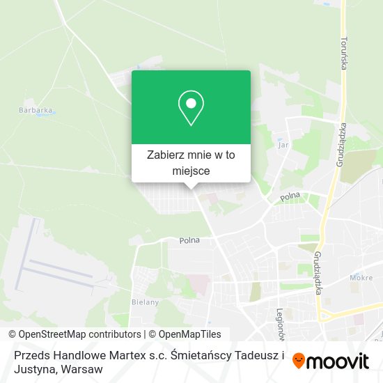 Mapa Przeds Handlowe Martex s.c. Śmietańscy Tadeusz i Justyna