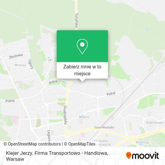 Mapa Klejer Jerzy. Firma Transportowo - Handlowa