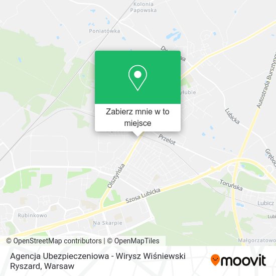 Mapa Agencja Ubezpieczeniowa - Wirysz Wiśniewski Ryszard