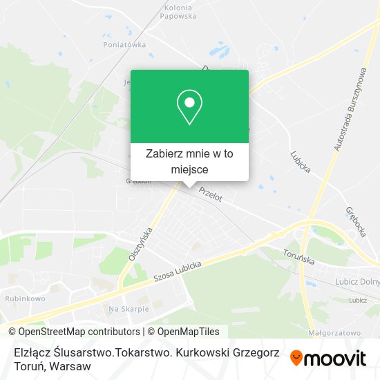 Mapa Elzłącz Ślusarstwo.Tokarstwo. Kurkowski Grzegorz Toruń