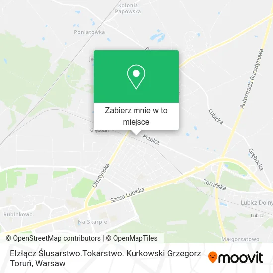 Mapa Elzłącz Ślusarstwo.Tokarstwo. Kurkowski Grzegorz Toruń