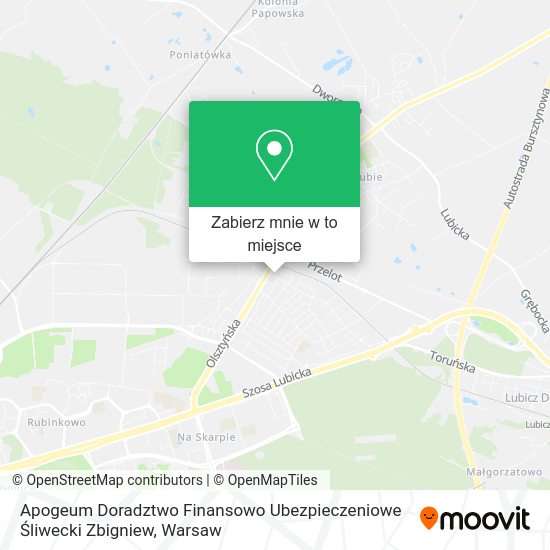 Mapa Apogeum Doradztwo Finansowo Ubezpieczeniowe Śliwecki Zbigniew