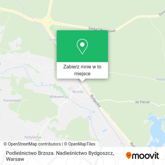 Mapa Podleśnictwo Brzoza. Nadleśnictwo Bydgoszcz