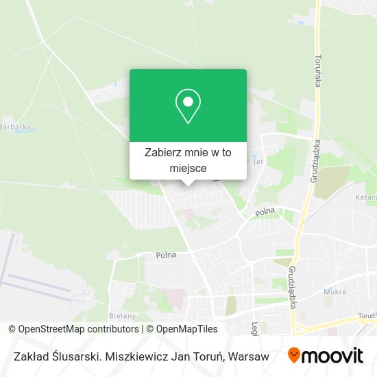 Mapa Zakład Ślusarski. Miszkiewicz Jan Toruń