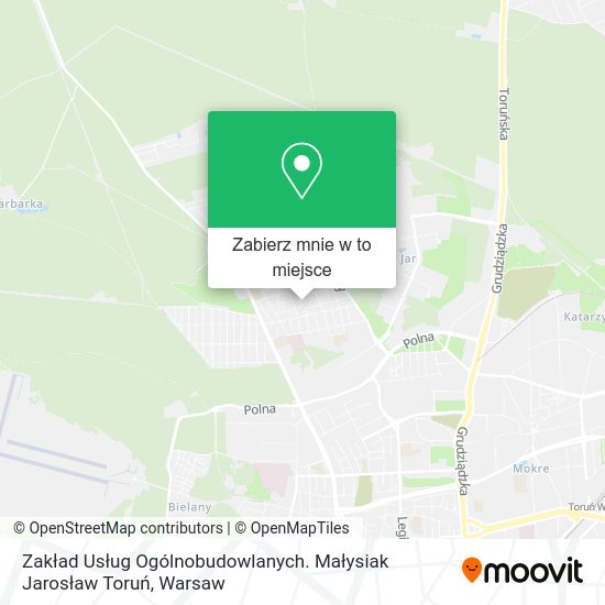 Mapa Zakład Usług Ogólnobudowlanych. Małysiak Jarosław Toruń