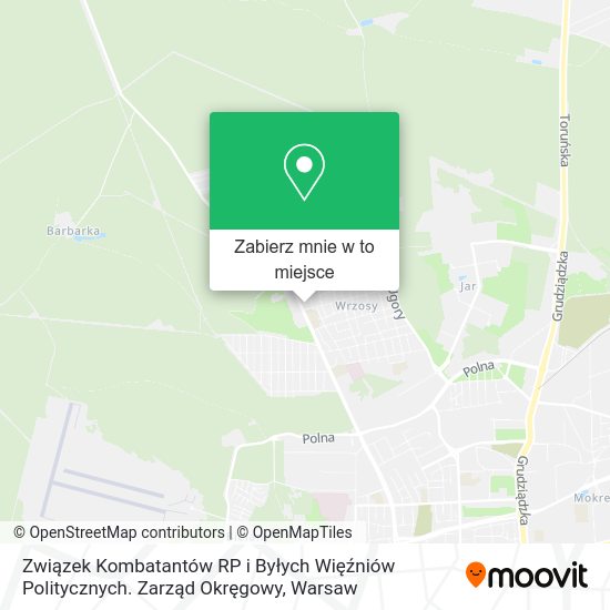 Mapa Związek Kombatantów RP i Byłych Więźniów Politycznych. Zarząd Okręgowy