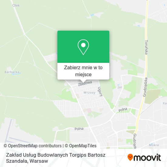 Mapa Zakład Usług Budowlanych Torgips Bartosz Szandała