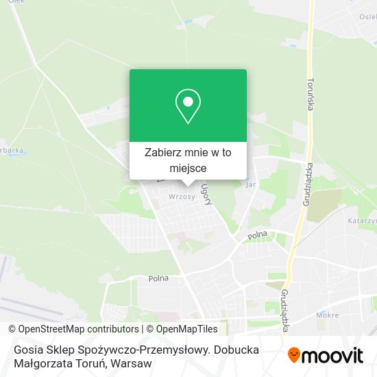 Mapa Gosia Sklep Spożywczo-Przemysłowy. Dobucka Małgorzata Toruń