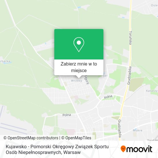 Mapa Kujawsko - Pomorski Okręgowy Związek Sportu Osób Niepełnosprawnych