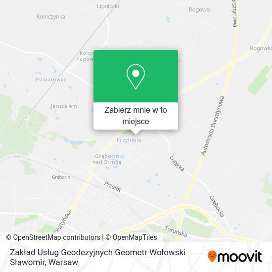 Mapa Zakład Usług Geodezyjnych Geometr Wołowski Sławomir