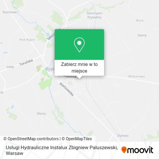 Mapa Usługi Hydrauliczne Instalux Zbigniew Paluszewski