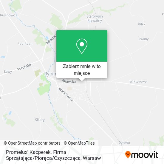 Mapa Promelux' Kacperek. Firma Sprzątająca / Piorąca / Czyszcząca