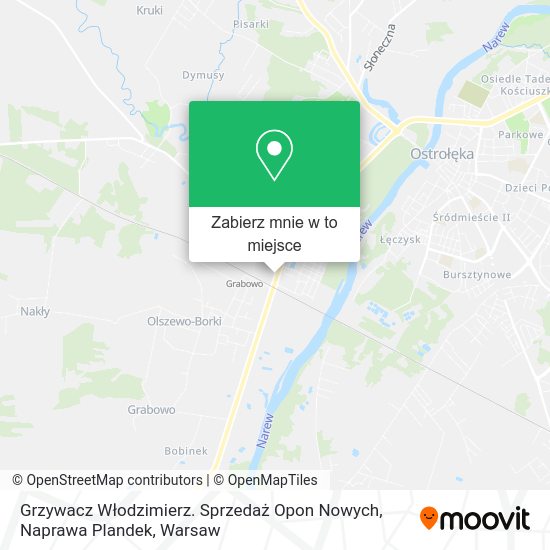 Mapa Grzywacz Włodzimierz. Sprzedaż Opon Nowych, Naprawa Plandek