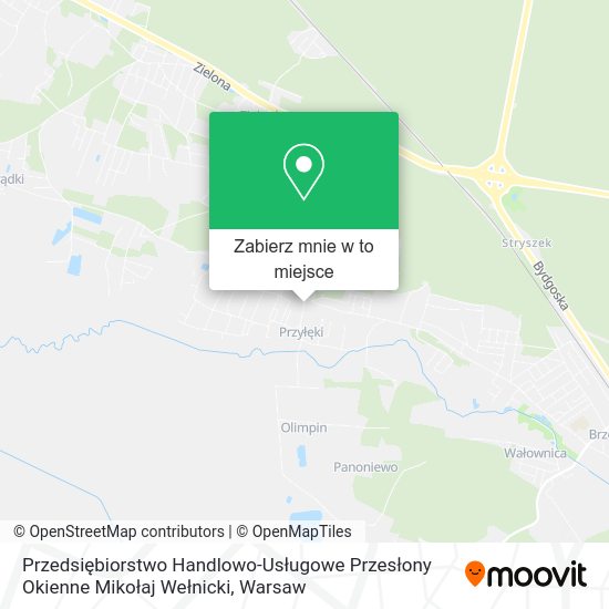 Mapa Przedsiębiorstwo Handlowo-Usługowe Przesłony Okienne Mikołaj Wełnicki