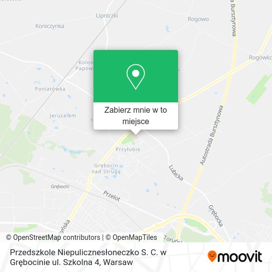 Mapa Przedszkole Niepulicznesłoneczko S. C. w Grębocinie ul. Szkolna 4