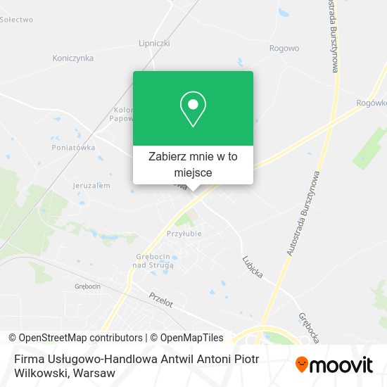 Mapa Firma Usługowo-Handlowa Antwil Antoni Piotr Wilkowski