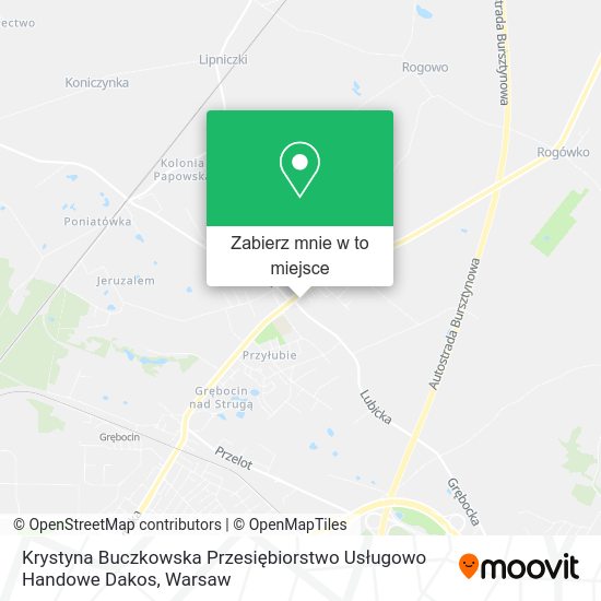 Mapa Krystyna Buczkowska Przesiębiorstwo Usługowo Handowe Dakos