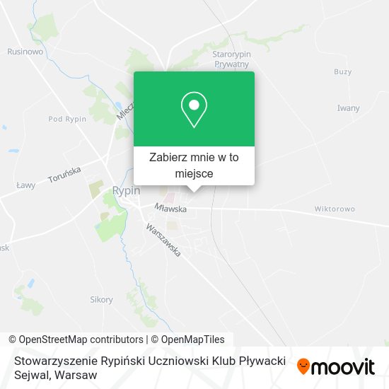 Mapa Stowarzyszenie Rypiński Uczniowski Klub Pływacki Sejwal