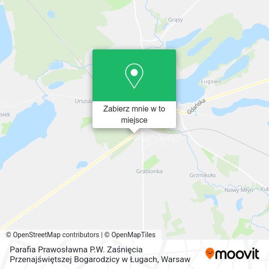 Mapa Parafia Prawosławna P.W. Zaśnięcia Przenajświętszej Bogarodzicy w Ługach