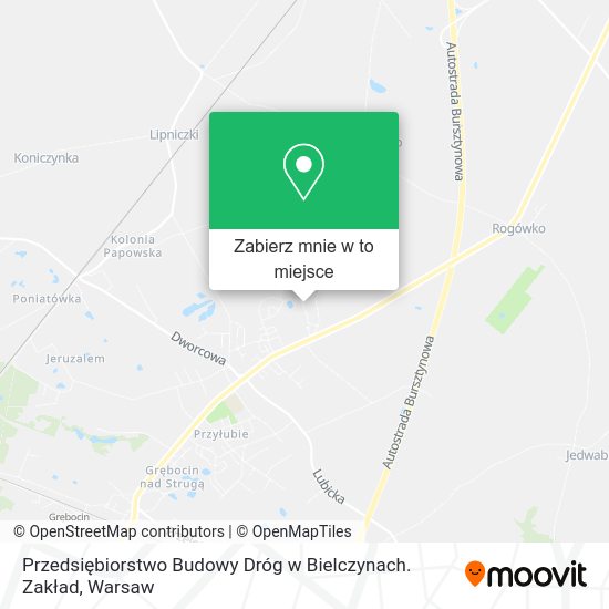 Mapa Przedsiębiorstwo Budowy Dróg w Bielczynach. Zakład