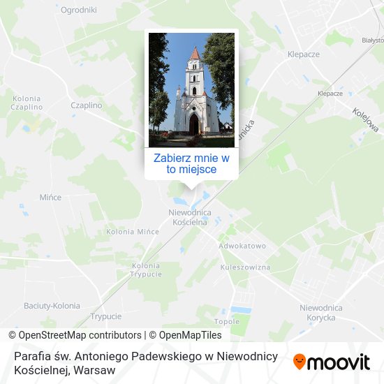 Mapa Parafia św. Antoniego Padewskiego w Niewodnicy Kościelnej