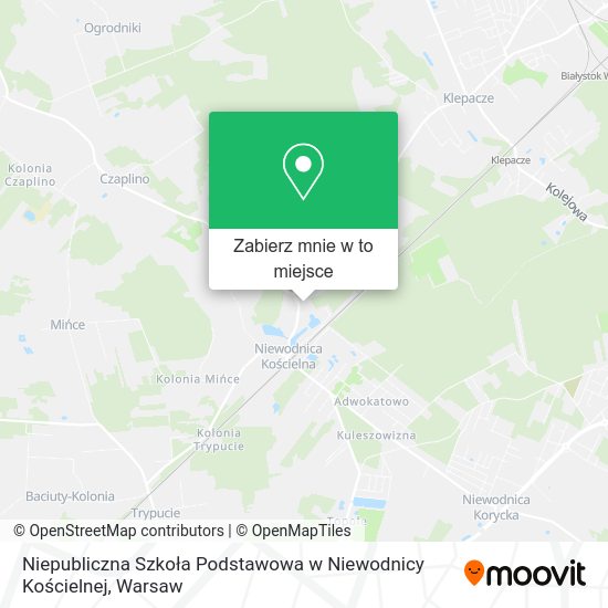 Mapa Niepubliczna Szkoła Podstawowa w Niewodnicy Kościelnej