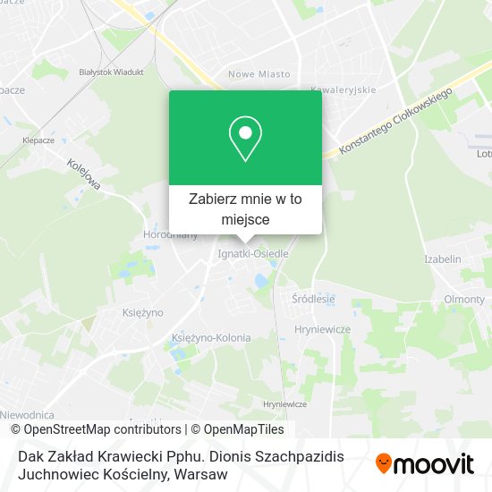 Mapa Dak Zakład Krawiecki Pphu. Dionis Szachpazidis Juchnowiec Kościelny