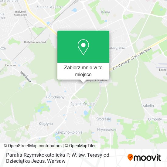 Mapa Parafia Rzymskokatolicka P. W. św. Teresy od Dzieciątka Jezus