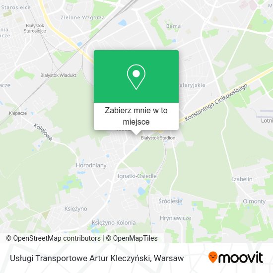 Mapa Usługi Transportowe Artur Kleczyński