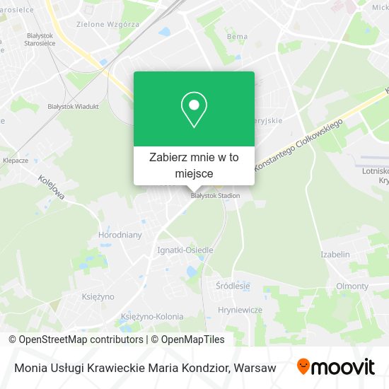 Mapa Monia Usługi Krawieckie Maria Kondzior