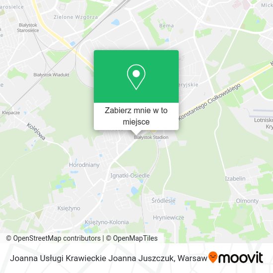 Mapa Joanna Usługi Krawieckie Joanna Juszczuk