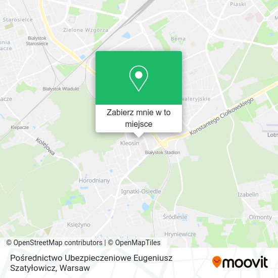 Mapa Pośrednictwo Ubezpieczeniowe Eugeniusz Szatyłowicz