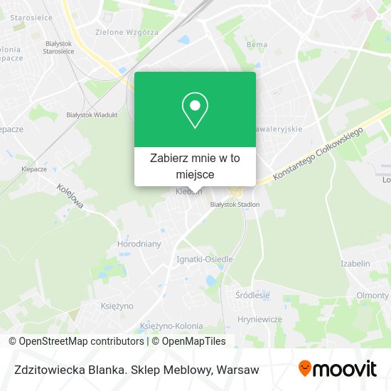 Mapa Zdzitowiecka Blanka. Sklep Meblowy