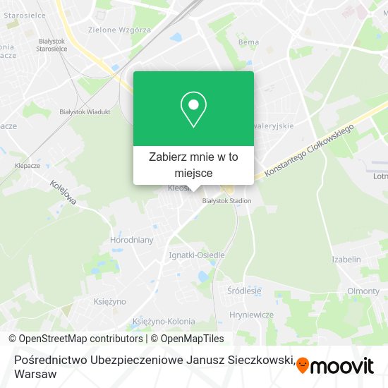 Mapa Pośrednictwo Ubezpieczeniowe Janusz Sieczkowski