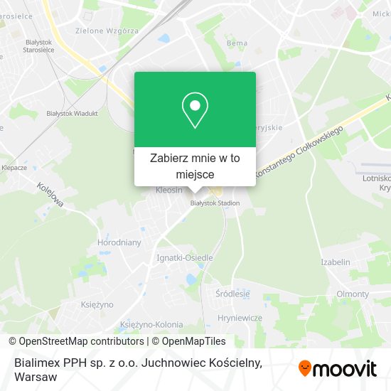 Mapa Bialimex PPH sp. z o.o. Juchnowiec Kościelny