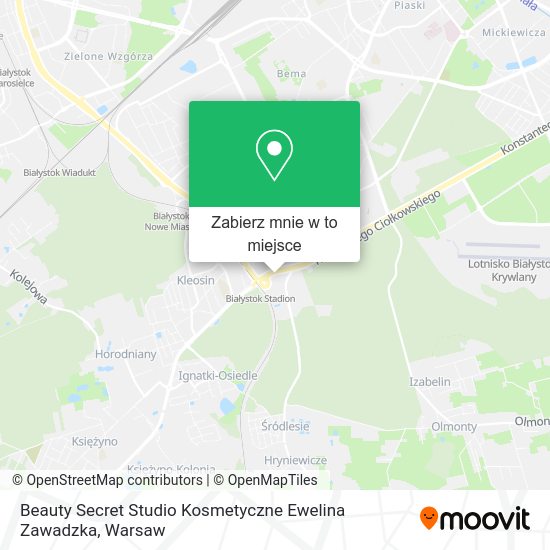 Mapa Beauty Secret Studio Kosmetyczne Ewelina Zawadzka