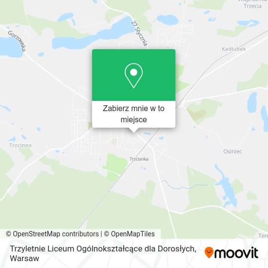 Mapa Trzyletnie Liceum Ogólnokształcące dla Dorosłych