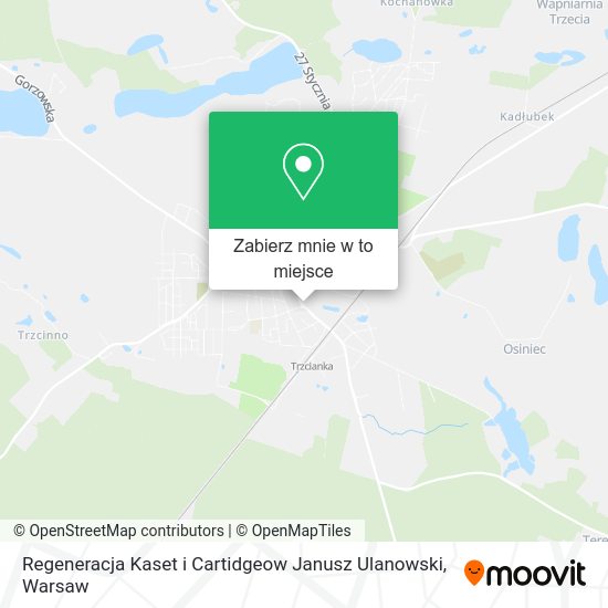 Mapa Regeneracja Kaset i Cartidgeow Janusz Ulanowski