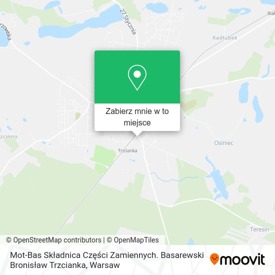 Mapa Mot-Bas Składnica Części Zamiennych. Basarewski Bronisław Trzcianka